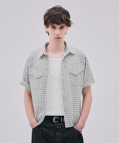 Regen Glanz(レーゲングランツ)の「modern western seersucker short sleeve shirt / モダンウエスタンシアサッカーショートスリーブシャツ(シャツ/ブラウス・メンズ・ライトホワイト/ネイビー・SMALL/MEDIUM/LARGE)」の22枚目の写真