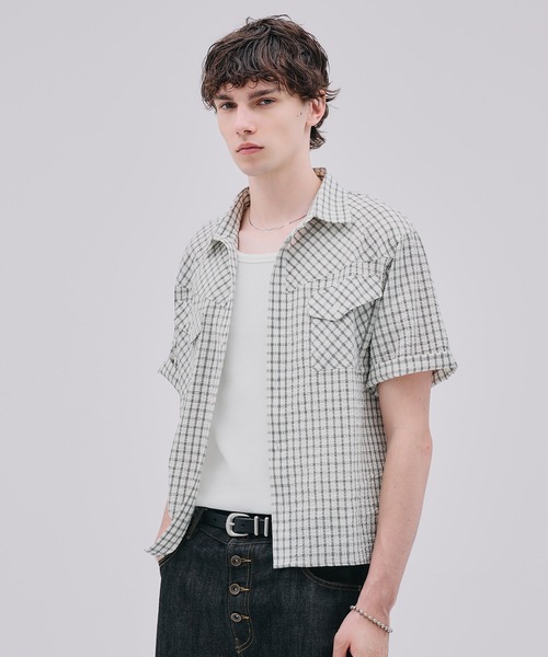 Regen Glanz(レーゲングランツ)の「modern western seersucker short sleeve shirt / モダンウエスタンシアサッカーショートスリーブシャツ(シャツ/ブラウス・メンズ・ライトホワイト/ネイビー・SMALL/MEDIUM/LARGE)」の19枚目の写真