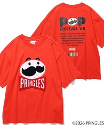 【PRINGLES/プリングルズ】サガラ刺繍 バックプリント ポップフェスティバル 半袖Tシャツ