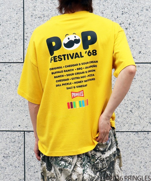 CORPUS SELECT(コーパストーキョー)の「【PRINGLES/プリングルズ】サガラ刺繍 バックプリント ポップフェスティバル 半袖Tシャツ(Tシャツ/カットソー・メンズ・イエロー/チャコールグレー/ホワイト/レッド/グリーン・S/M/LL/L)」の6枚目の写真