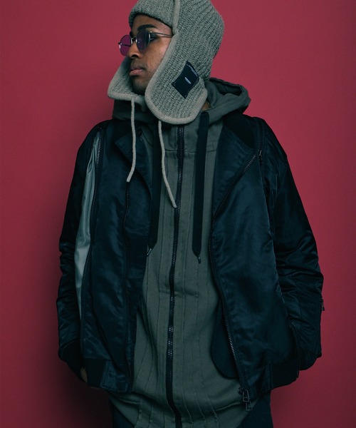 VIRGOwearworks(ヴァルゴウェアワークス)の「RABBIT EAR KNIT CAP 2(ニットキャップ/ビーニー・メンズ・グリーン/ブラック/ベージュ・FREE)」の15枚目の写真