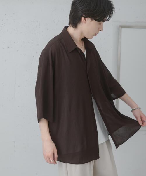 SENSE OF PLACE by URBAN RESEARCH（センスオブプレイスバイアーバンリサーチ）の「シアーヨウリュウエクストラルーズシャツ（シャツ/ブラウス・メンズ・ブルー/ブラウン/チャコールグレー・MEDIUM/LARGE）」の3枚目の写真