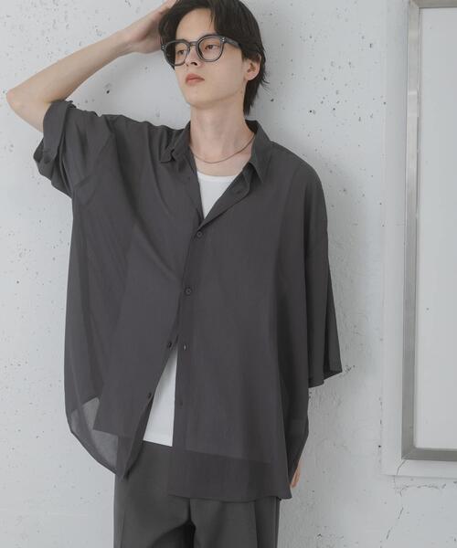 SENSE OF PLACE by URBAN RESEARCH（センスオブプレイスバイアーバンリサーチ）の「シアーヨウリュウエクストラルーズシャツ（シャツ/ブラウス・メンズ・ブルー/ブラウン/チャコールグレー・MEDIUM/LARGE）」の4枚目の写真