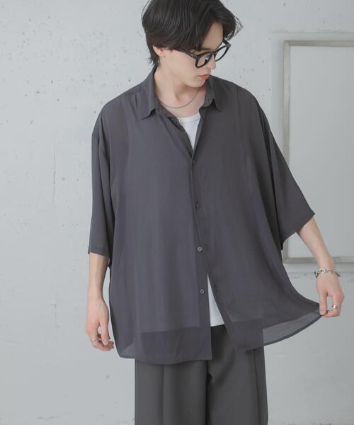SENSE OF PLACE by URBAN RESEARCH（センスオブプレイスバイアーバンリサーチ）の「シアーヨウリュウエクストラルーズシャツ（シャツ/ブラウス・メンズ・ブルー/ブラウン/チャコールグレー・MEDIUM/LARGE）」の5枚目の写真