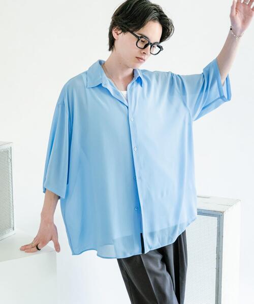 SENSE OF PLACE by URBAN RESEARCH(センスオブプレイスバイアーバンリサーチ)の「シアーヨウリュウエクストラルーズシャツ(シャツ/ブラウス・メンズ・ブルー/ブラウン/チャコールグレー・MEDIUM/LARGE)」の4枚目の写真