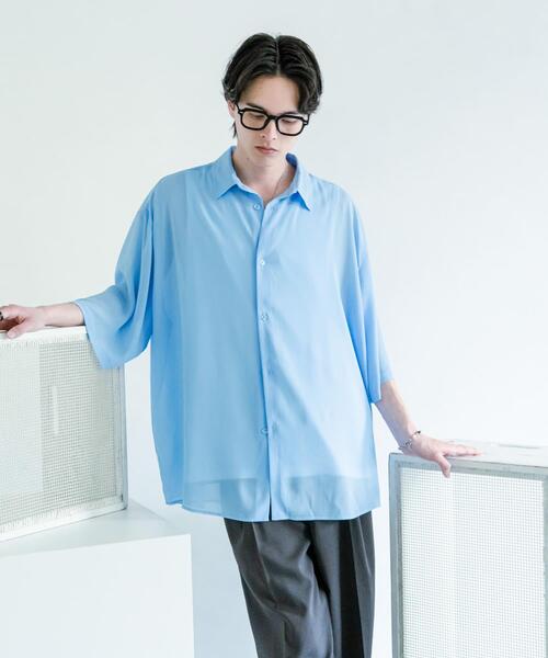 SENSE OF PLACE by URBAN RESEARCH(センスオブプレイスバイアーバンリサーチ)の「シアーヨウリュウエクストラルーズシャツ(シャツ/ブラウス・メンズ・ブルー/ブラウン/チャコールグレー・MEDIUM/LARGE)」の6枚目の写真