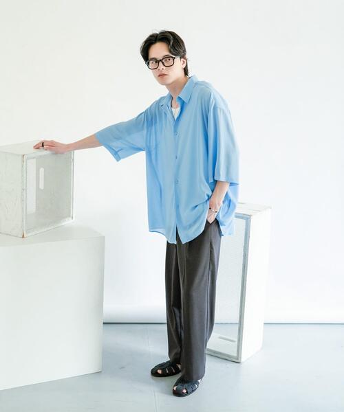 SENSE OF PLACE by URBAN RESEARCH(センスオブプレイスバイアーバンリサーチ)の「シアーヨウリュウエクストラルーズシャツ(シャツ/ブラウス・メンズ・ブルー/ブラウン/チャコールグレー・MEDIUM/LARGE)」の7枚目の写真