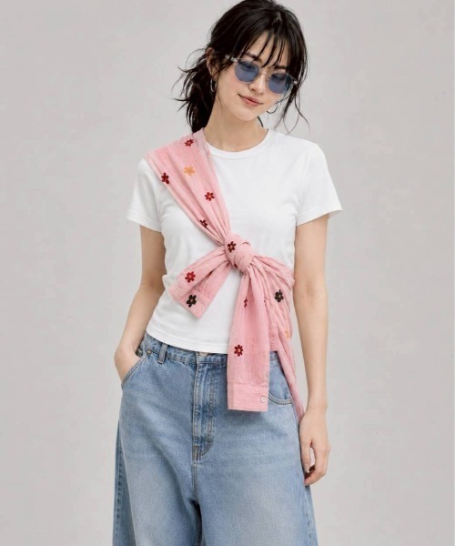 KAMINARI_TOKIO(カミナリトキオ)の「総柄シャツ(シャツ/ブラウス・レディース・ホワイト/ブラック/ダークグリーン/ベージュ/ピンク/グリーン・FREE)」の9枚目の写真