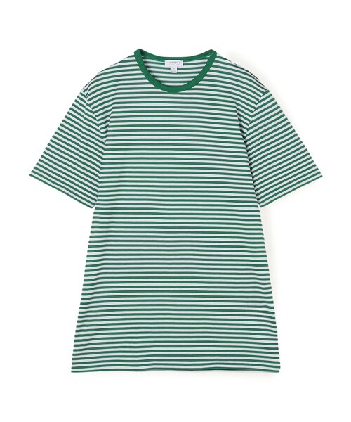 SUNSPEL(サンスペル)の「SUNSPELコットン クラシック ボーダーTシャツ(Tシャツ/カットソー・メンズ・ブルー系その他/グリーン系その他・M/L)」の2枚目の写真