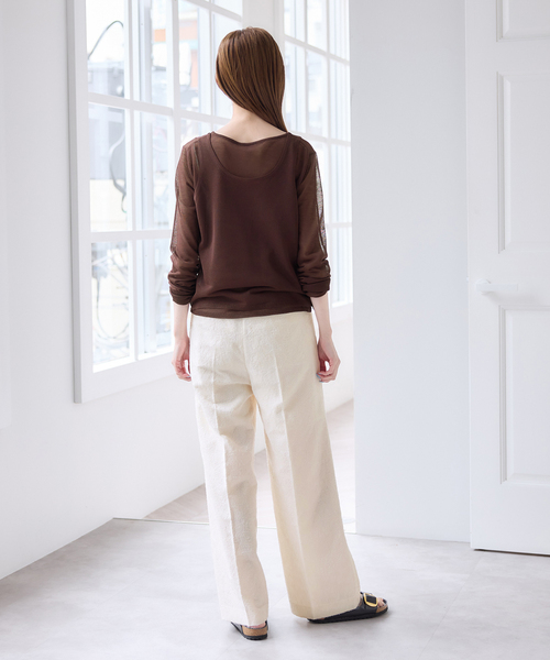 U by SPICK&SPAN（ユーバイスピックアンドスパン）の「ジャガードタックパンツ（スラックス・レディース・カーキ/ホワイト・38/36）」の5枚目の写真