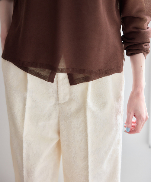 U by SPICK&SPAN（ユーバイスピックアンドスパン）の「ジャガードタックパンツ（スラックス・レディース・カーキ/ホワイト・38/36）」の8枚目の写真