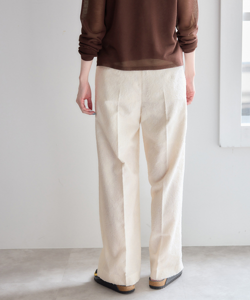U by SPICK&SPAN（ユーバイスピックアンドスパン）の「ジャガードタックパンツ（スラックス・レディース・カーキ/ホワイト・38/36）」の10枚目の写真