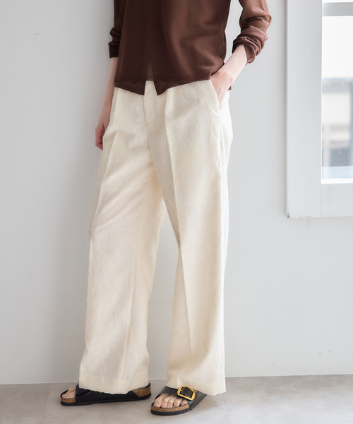 U by SPICK&SPAN（ユーバイスピックアンドスパン）の「ジャガードタックパンツ（スラックス・レディース・カーキ/ホワイト・38/36）」の11枚目の写真