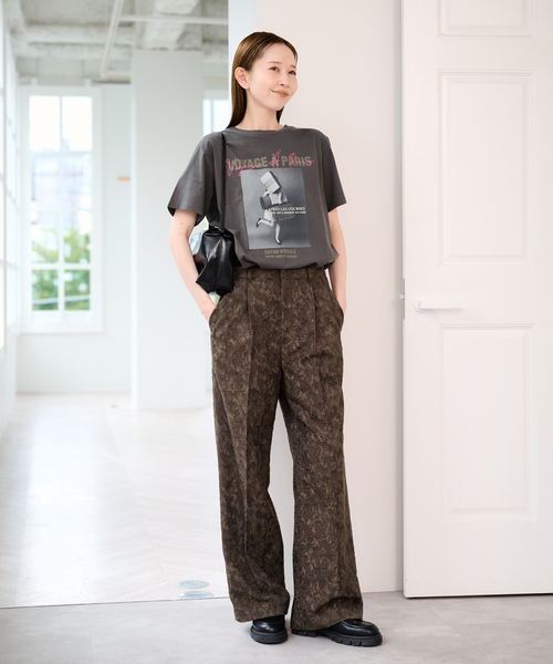 U by SPICK&SPAN（ユーバイスピックアンドスパン）の「ジャガードタックパンツ（スラックス・レディース・カーキ/ホワイト・38/36）」の13枚目の写真