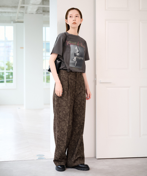 U by SPICK&SPAN（ユーバイスピックアンドスパン）の「ジャガードタックパンツ（スラックス・レディース・カーキ/ホワイト・38/36）」の14枚目の写真