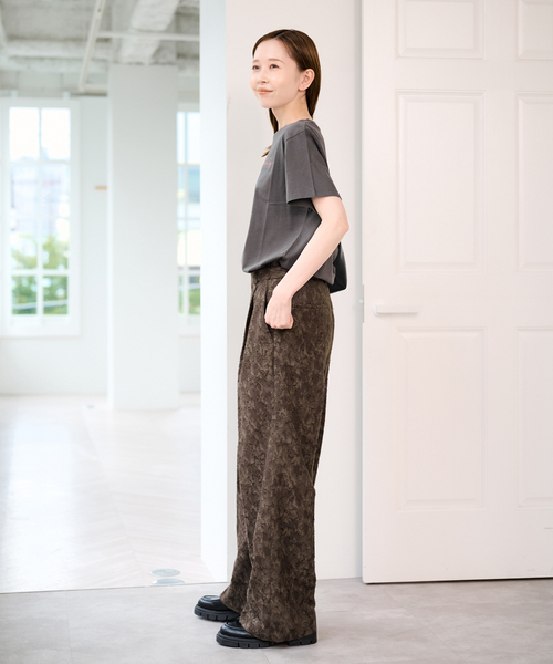 U by SPICK&SPAN（ユーバイスピックアンドスパン）の「ジャガードタックパンツ（スラックス・レディース・カーキ/ホワイト・38/36）」の17枚目の写真
