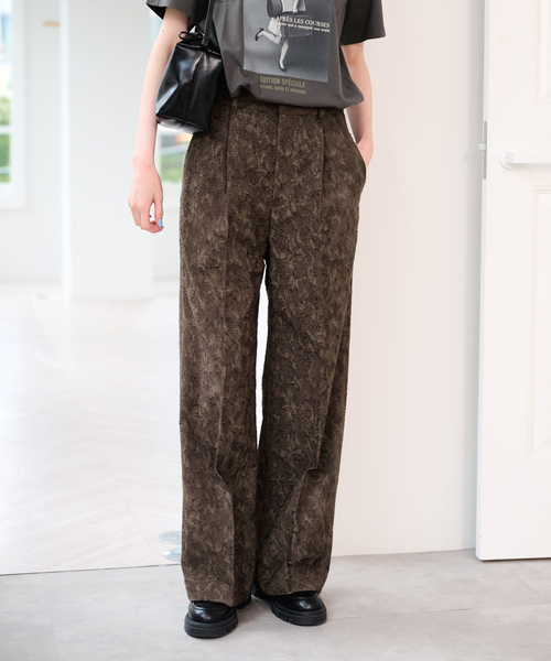U by SPICK&SPAN（ユーバイスピックアンドスパン）の「ジャガードタックパンツ（スラックス・レディース・カーキ/ホワイト・38/36）」の19枚目の写真