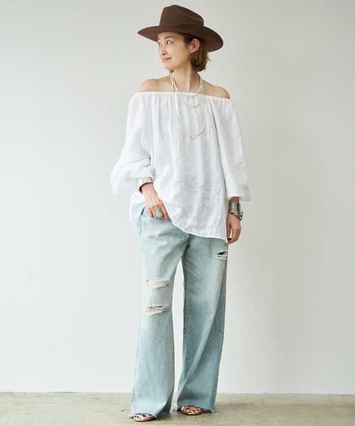 Deuxieme Classe(ドゥーズィエムクラス)の「LIBECO Linen ブラウス(シャツ/ブラウス・レディース・ホワイト/ブラック・FREE)」の21枚目の写真