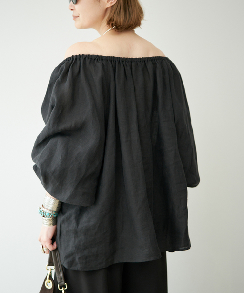 Deuxieme Classe(ドゥーズィエムクラス)の「LIBECO Linen ブラウス(シャツ/ブラウス・レディース・ホワイト/ブラック・FREE)」の6枚目の写真