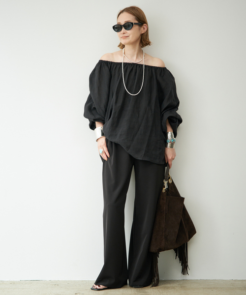 Deuxieme Classe(ドゥーズィエムクラス)の「LIBECO Linen ブラウス(シャツ/ブラウス・レディース・ホワイト/ブラック・FREE)」の8枚目の写真