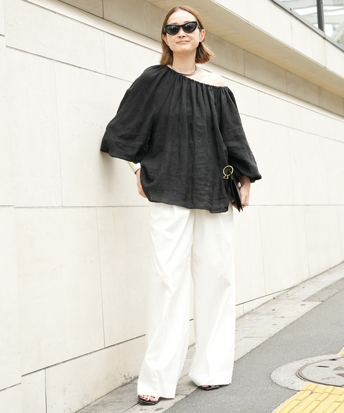 Deuxieme Classe(ドゥーズィエムクラス)の「LIBECO Linen ブラウス(シャツ/ブラウス・レディース・ホワイト/ブラック・FREE)」の11枚目の写真