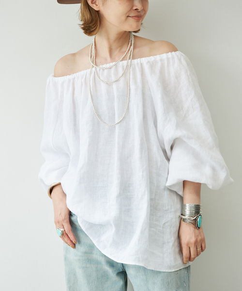 Deuxieme Classe(ドゥーズィエムクラス)の「LIBECO Linen ブラウス(シャツ/ブラウス・レディース・ホワイト/ブラック・FREE)」の16枚目の写真