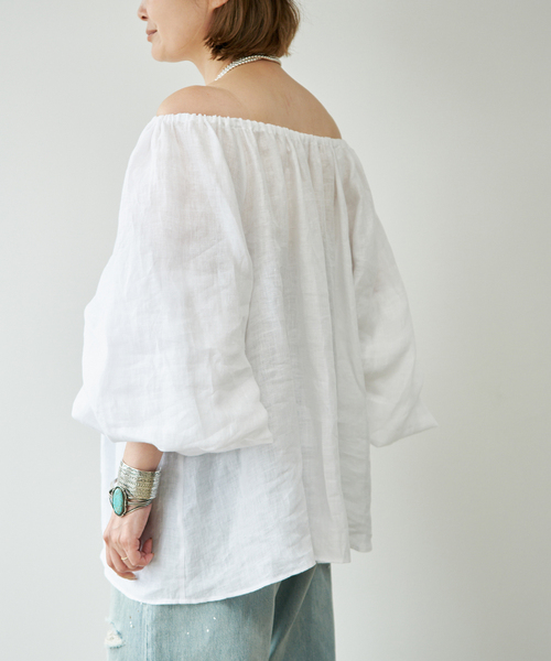 Deuxieme Classe(ドゥーズィエムクラス)の「LIBECO Linen ブラウス(シャツ/ブラウス・レディース・ホワイト/ブラック・FREE)」の17枚目の写真