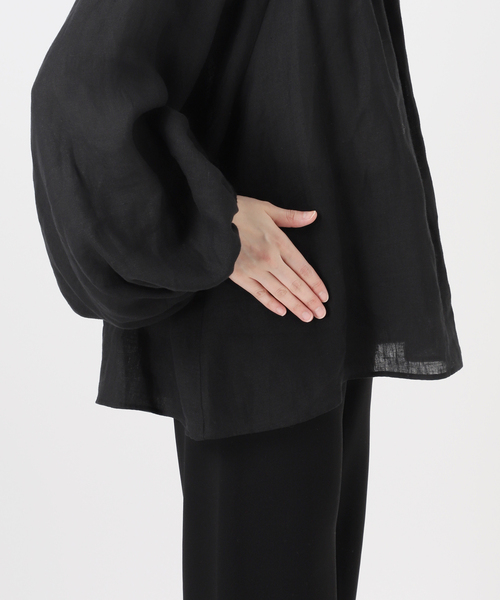 Deuxieme Classe(ドゥーズィエムクラス)の「LIBECO Linen ブラウス(シャツ/ブラウス・レディース・ホワイト/ブラック・FREE)」の12枚目の写真