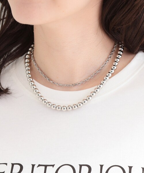 SHOO・LA・RUE（シューラルー）の「ボールチェーンスライドネックレス（ネックレス・レディース・シルバー/シルバー系・00）」の3枚目の写真