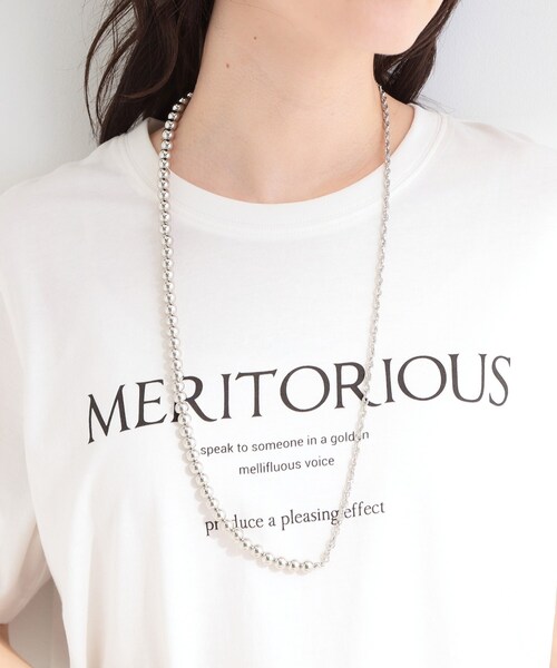 SHOO・LA・RUE（シューラルー）の「ボールチェーンスライドネックレス（ネックレス・レディース・シルバー/シルバー系・00）」の9枚目の写真