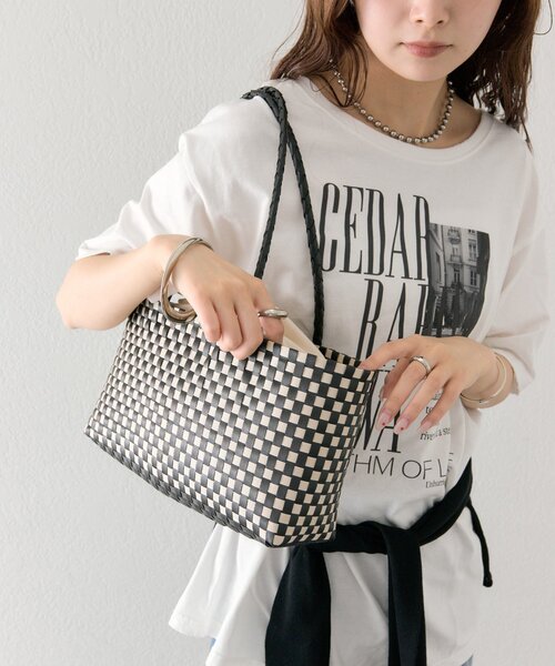 mystic（ミスティック）の「【NHE】ロングハンドカゴバッグ（かごバッグ・レディース・ピンク/ブラック・ONE SIZE）」の5枚目の写真