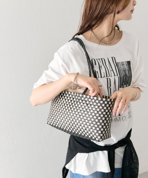 mystic（ミスティック）の「【NHE】ロングハンドカゴバッグ（かごバッグ・レディース・ピンク/ブラック・ONE SIZE）」の7枚目の写真