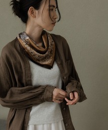 《ウタオ》リネン刺繍チュニックシャツ