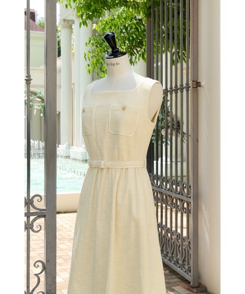 Her lip to（ハーリップトゥー）の「Claline Tweed Dress（ワンピース・レディース・レモンイエロー・S/M）」の9枚目の写真