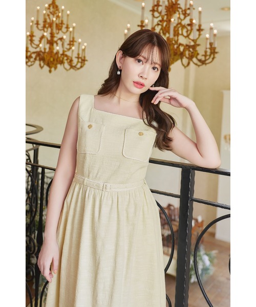 Her lip to（ハーリップトゥー）の「Claline Tweed Dress（ワンピース・レディース・レモンイエロー・S/M）」の2枚目の写真