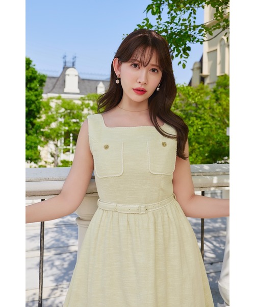 Her lip to（ハーリップトゥー）の「Claline Tweed Dress（ワンピース・レディース・レモンイエロー・S/M）」の7枚目の写真