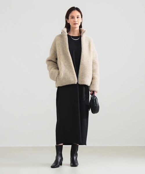 Demi-Luxe BEAMS(デミルクス ビームス)の「TICCA / ウール ファー ブルゾン(ブルゾン・レディース・ベージュ・ONE SIZE)」の2枚目の写真