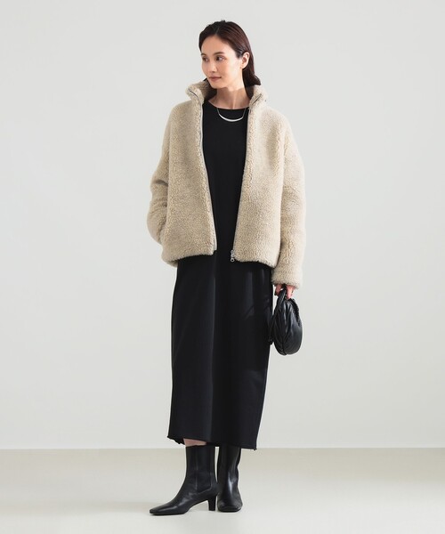 Demi-Luxe BEAMS(デミルクス ビームス)の「TICCA / ウール ファー ブルゾン(ブルゾン・レディース・ベージュ・ONE SIZE)」の3枚目の写真