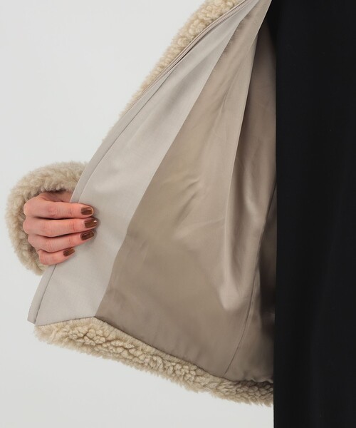 Demi-Luxe BEAMS(デミルクス ビームス)の「TICCA / ウール ファー ブルゾン(ブルゾン・レディース・ベージュ・ONE SIZE)」の9枚目の写真