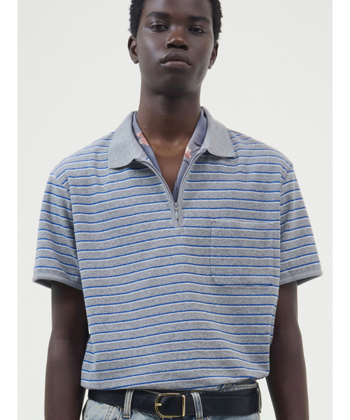 POKER FACE（ポーカーフェイス）の「ZIPPER POLO T-SHIRTS GREY（ポロシャツ・メンズ・その他・1/2/4/3）」の2枚目の写真