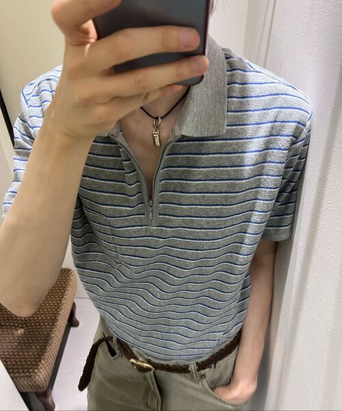 POKER FACE（ポーカーフェイス）の「ZIPPER POLO T-SHIRTS GREY（ポロシャツ・メンズ・その他・1/2/4/3）」の7枚目の写真