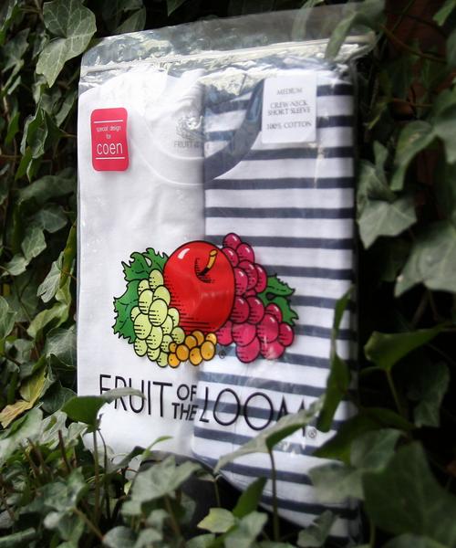 FRUIT OF THE LOOM(フルーツオブザルーム)の「FRUIT OF THE LOOM(フルーツオブザルーム) 別注クルーネックT2枚組(ホワイト・ネイビーボーダー)(Tシャツ/カットソー・メンズ・ホワイト系その他・X-LARGE/SMALL/LARGE/MEDIUM)」の1枚目の写真