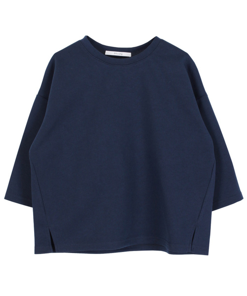 titivate（ティティベイト）の「ﾎﾟﾝﾁ素材ﾎﾞｯｸｽｶｯﾄｿ-（Tシャツ/カットソー・レディース・杢グレー/ライトブルー/ホワイト/ベージュ/ネイビー/ピンク・FREE）」の5枚目の写真