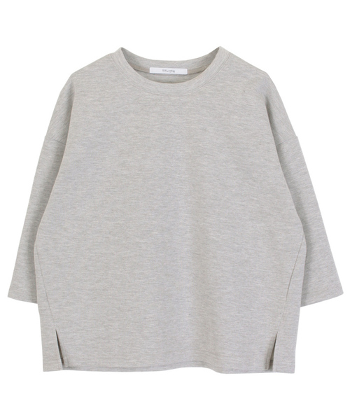 titivate（ティティベイト）の「ﾎﾟﾝﾁ素材ﾎﾞｯｸｽｶｯﾄｿ-（Tシャツ/カットソー・レディース・杢グレー/ライトブルー/ホワイト/ベージュ/ネイビー/ピンク・FREE）」の21枚目の写真