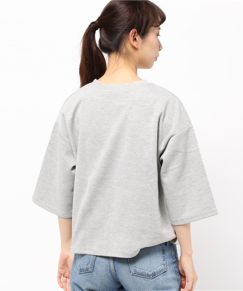 titivate（ティティベイト）の「ﾎﾟﾝﾁ素材ﾎﾞｯｸｽｶｯﾄｿ-（Tシャツ/カットソー・レディース・杢グレー/ライトブルー/ホワイト/ベージュ/ネイビー/ピンク・FREE）」の19枚目の写真