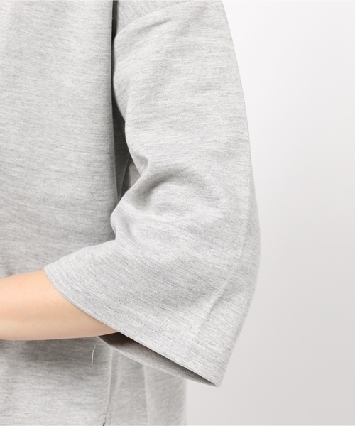 titivate（ティティベイト）の「ﾎﾟﾝﾁ素材ﾎﾞｯｸｽｶｯﾄｿ-（Tシャツ/カットソー・レディース・杢グレー/ライトブルー/ホワイト/ベージュ/ネイビー/ピンク・FREE）」の12枚目の写真
