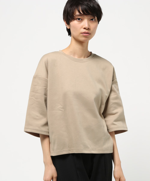 titivate（ティティベイト）の「ﾎﾟﾝﾁ素材ﾎﾞｯｸｽｶｯﾄｿ-（Tシャツ/カットソー・レディース・杢グレー/ライトブルー/ホワイト/ベージュ/ネイビー/ピンク・FREE）」の11枚目の写真