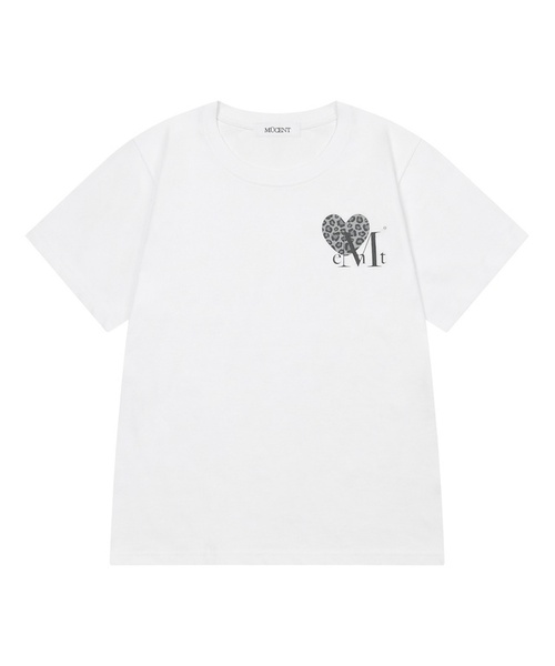MUCENT（ムセント）の「シエラヒョピハートスモールロゴ半袖Tシャツ（2カラー）（Tシャツ/カットソー・レディース・ホワイト/ブラック・FREE）」の2枚目の写真