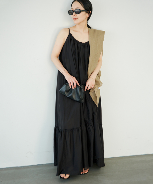 plage(プラージュ)の「cotton/silk summer ワンピース(ワンピース・レディース・ブラック・38/36)」の1枚目の写真