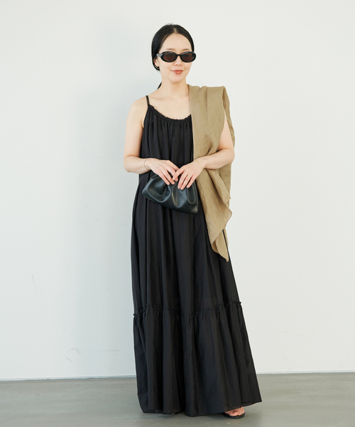 plage(プラージュ)の「cotton/silk summer ワンピース(ワンピース・レディース・ブラック・38/36)」の2枚目の写真